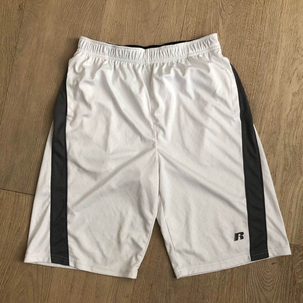 Boys white workout shorts